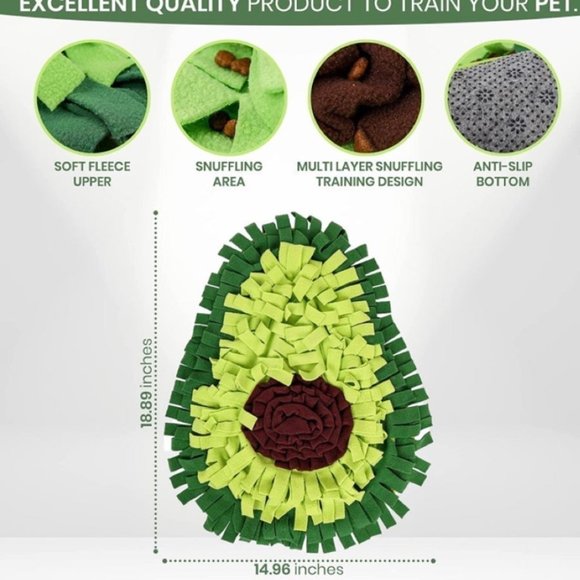 Avocado Dog Snuffle Blanket Pet Interactive Mat - Picture 3 of 7